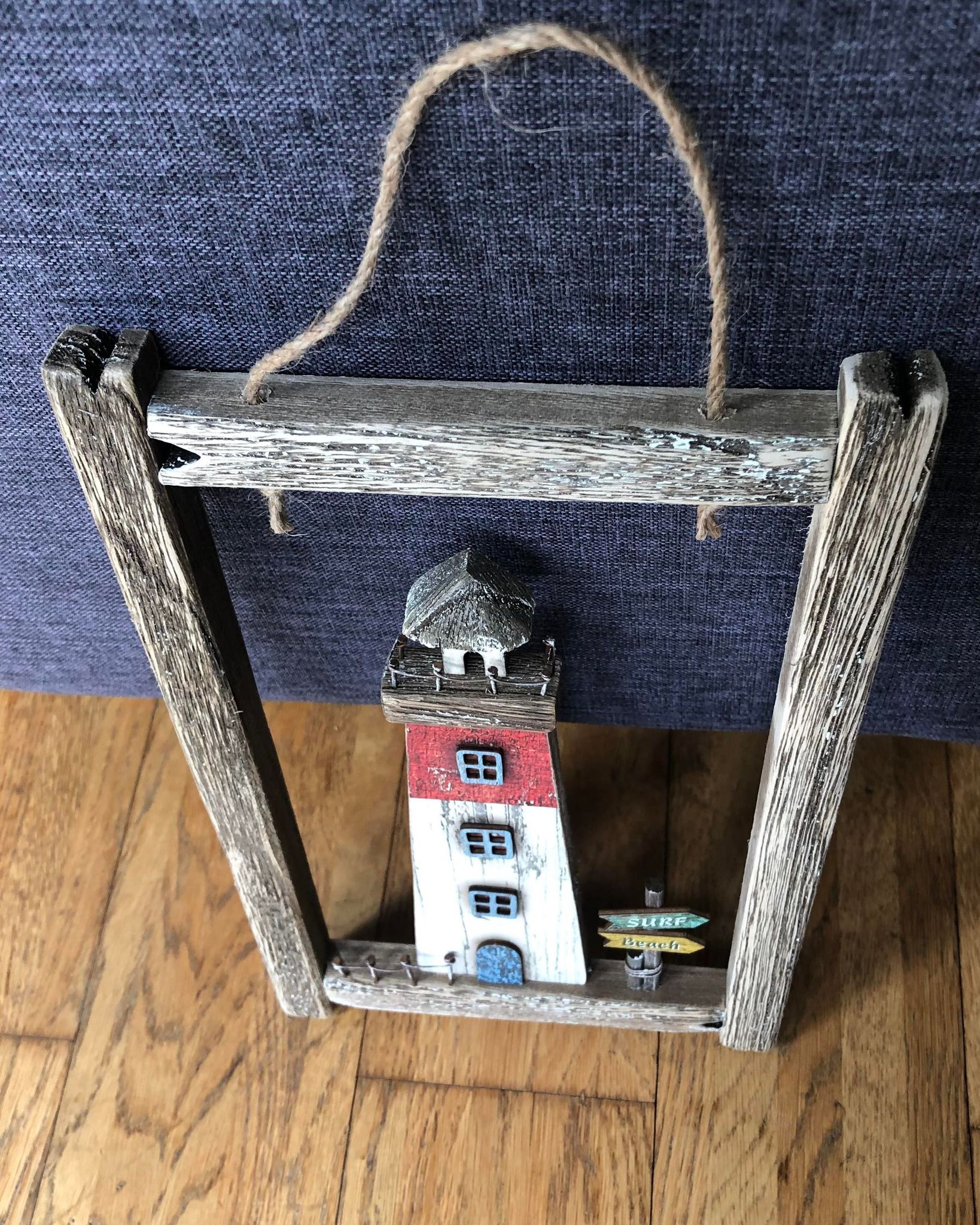 Hanging Rustic Lighthouse Frame
