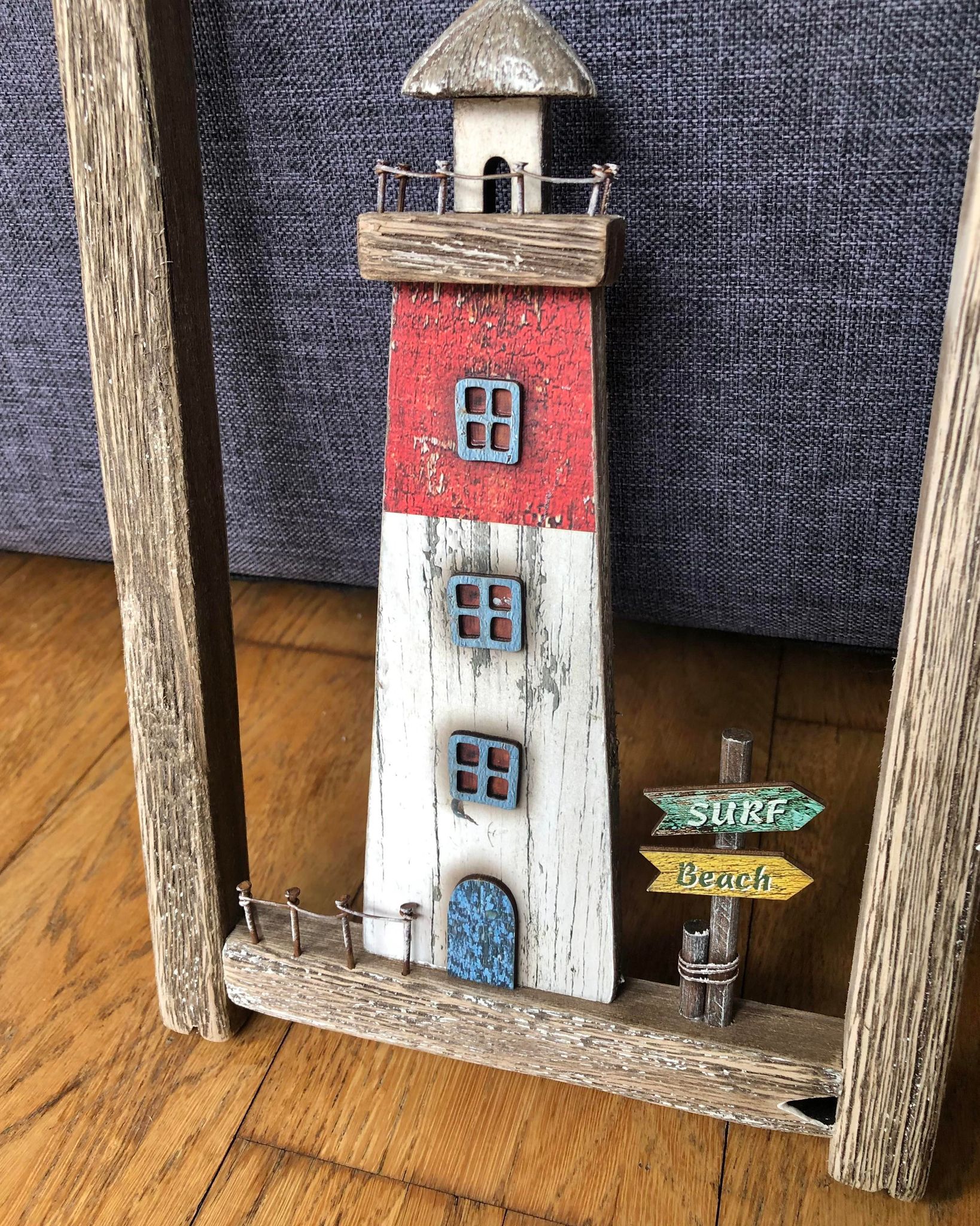 Hanging Rustic Lighthouse Frame
