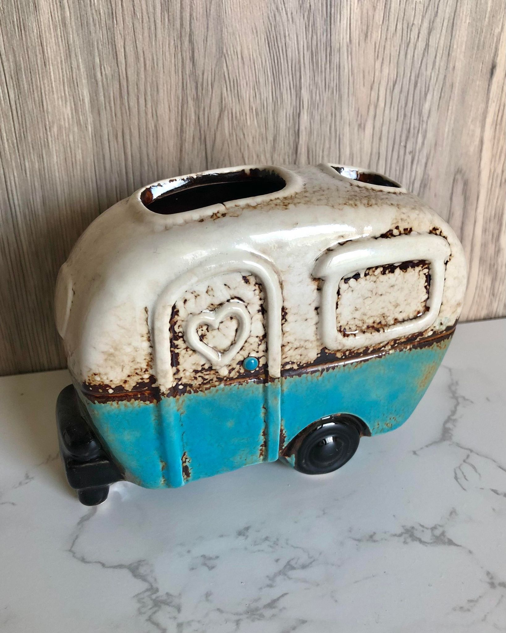 Ceramic Camper Van Toothbrush / Pen Holder