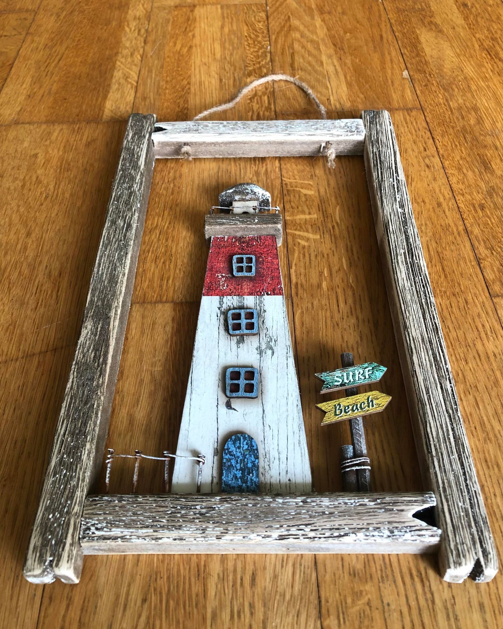 Hanging Rustic Lighthouse Frame