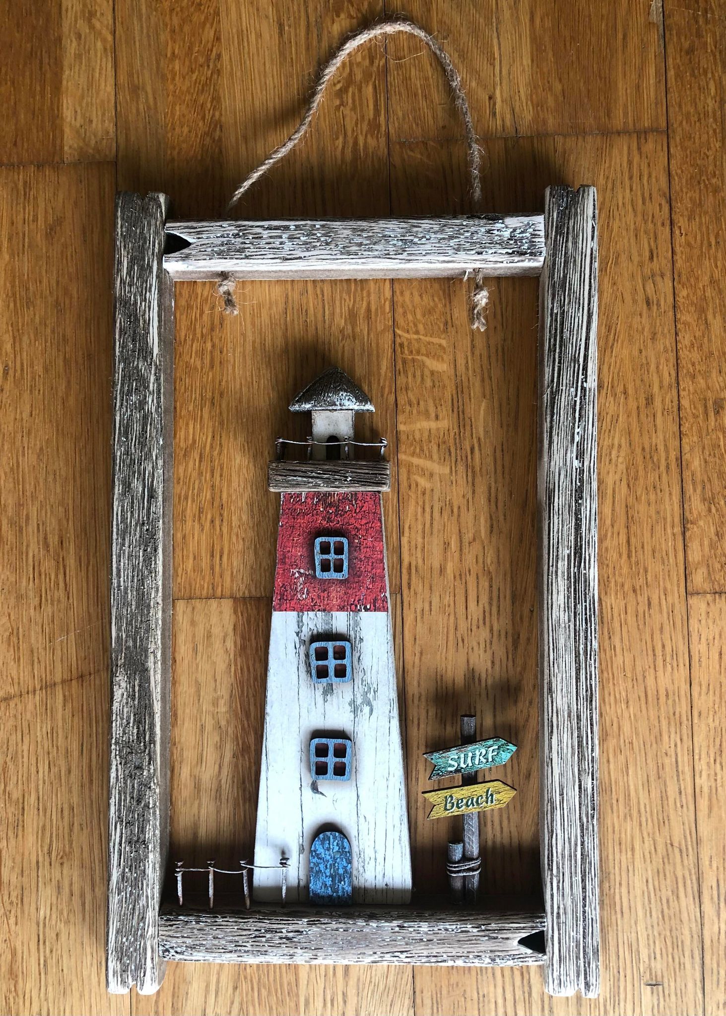 Hanging Rustic Lighthouse Frame