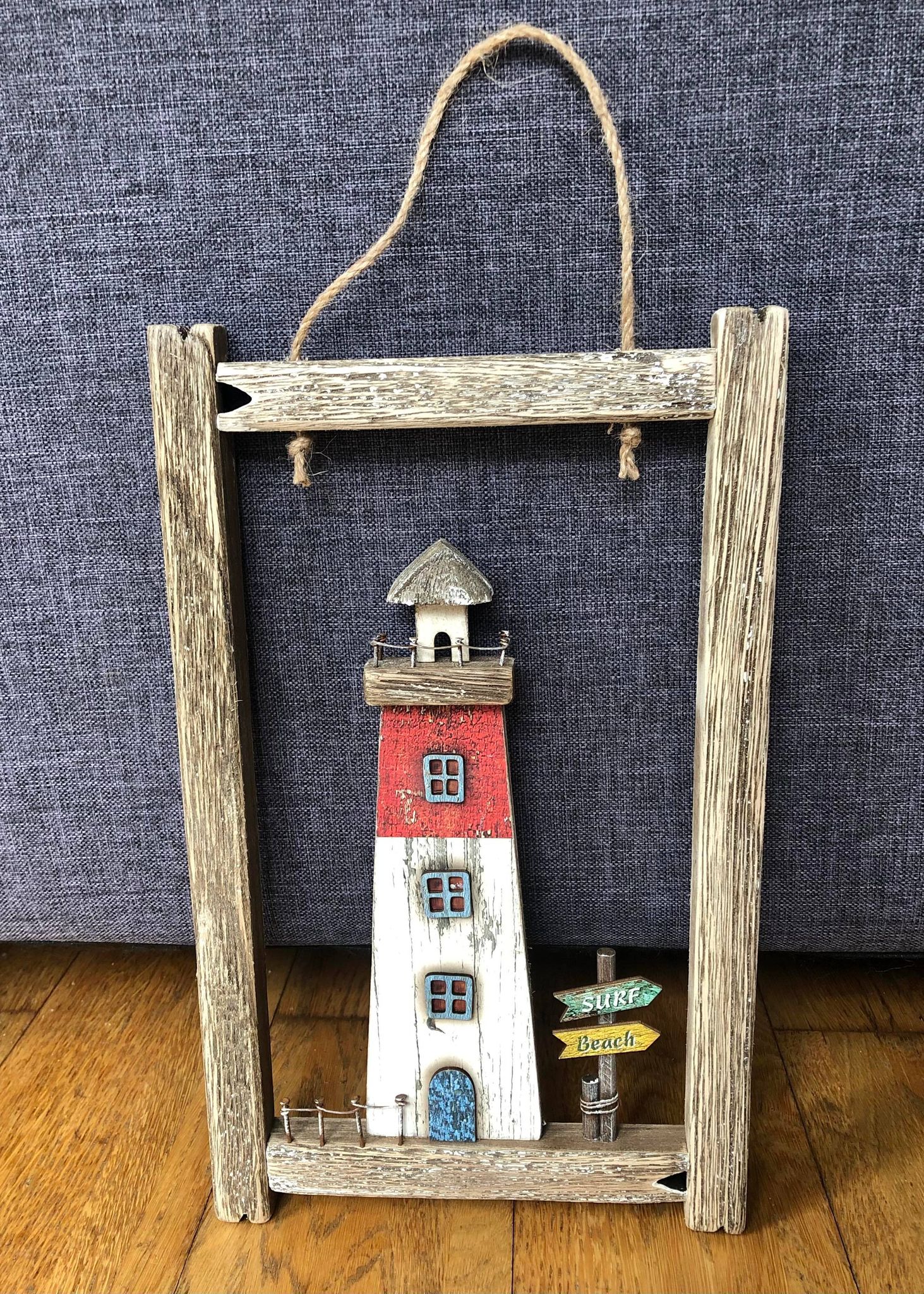 Hanging Rustic Lighthouse Frame
