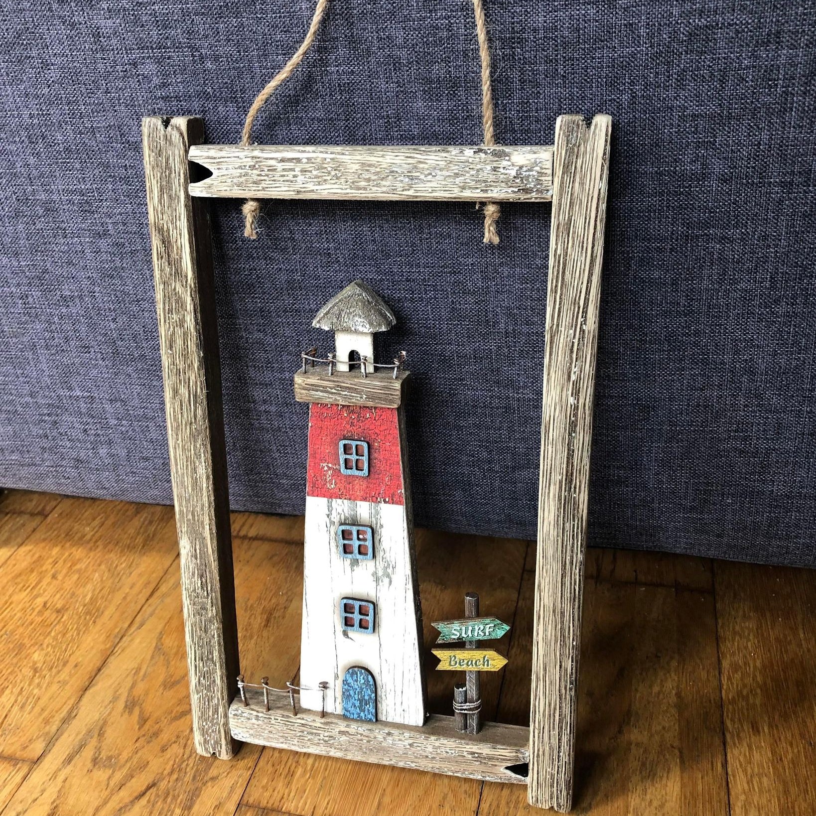 Hanging Rustic Lighthouse Frame