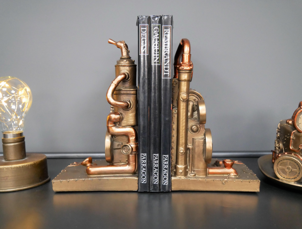 Steampunk Industrial Book Ends