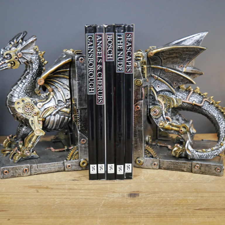 Steampunk Dragon Book Ends