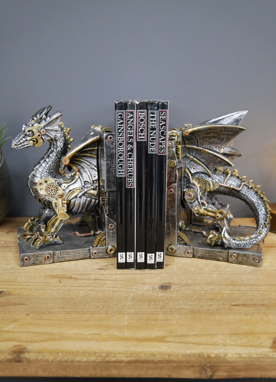 Steampunk Dragon Book Ends