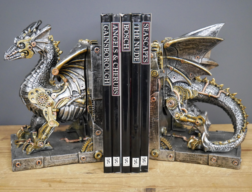 Steampunk Dragon Book Ends