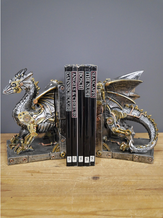 Steampunk Dragon Book Ends