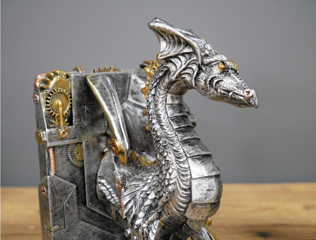 Steampunk Dragon Book Ends