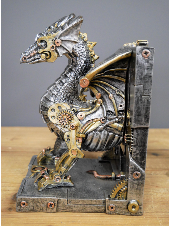 Steampunk Dragon Book Ends