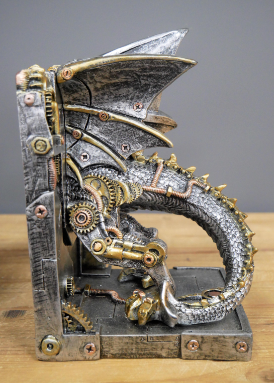 Steampunk Dragon Book Ends