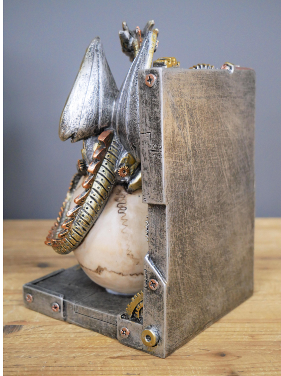 Steampunk Skull Book Ends