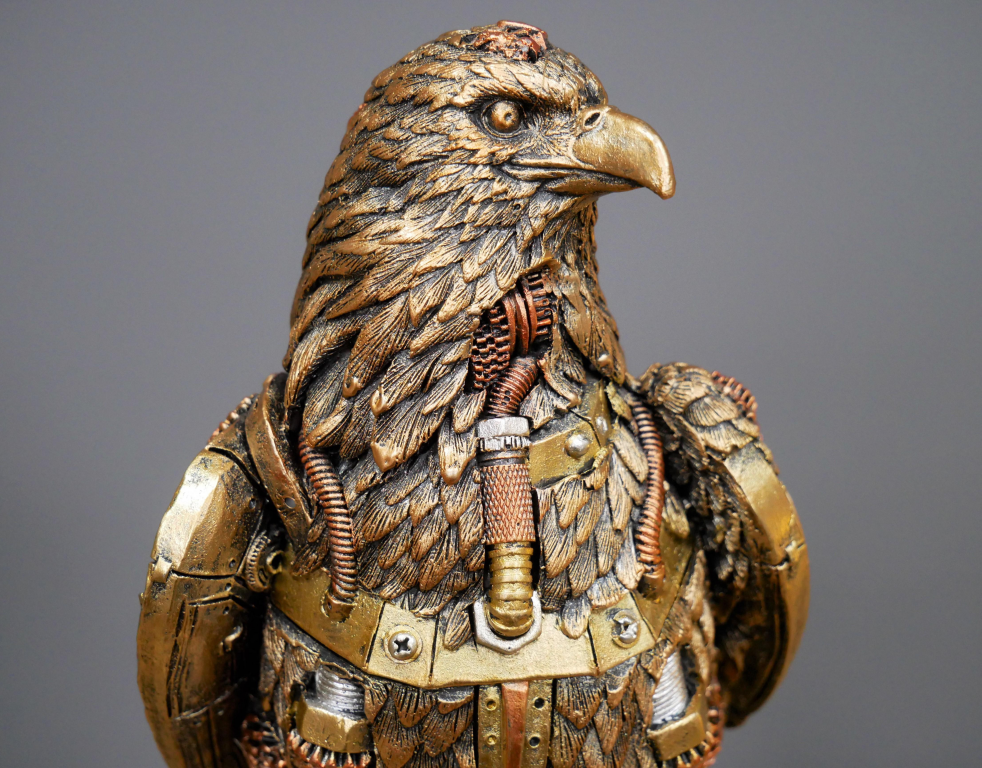 Steampunk Gold Perched Eagle