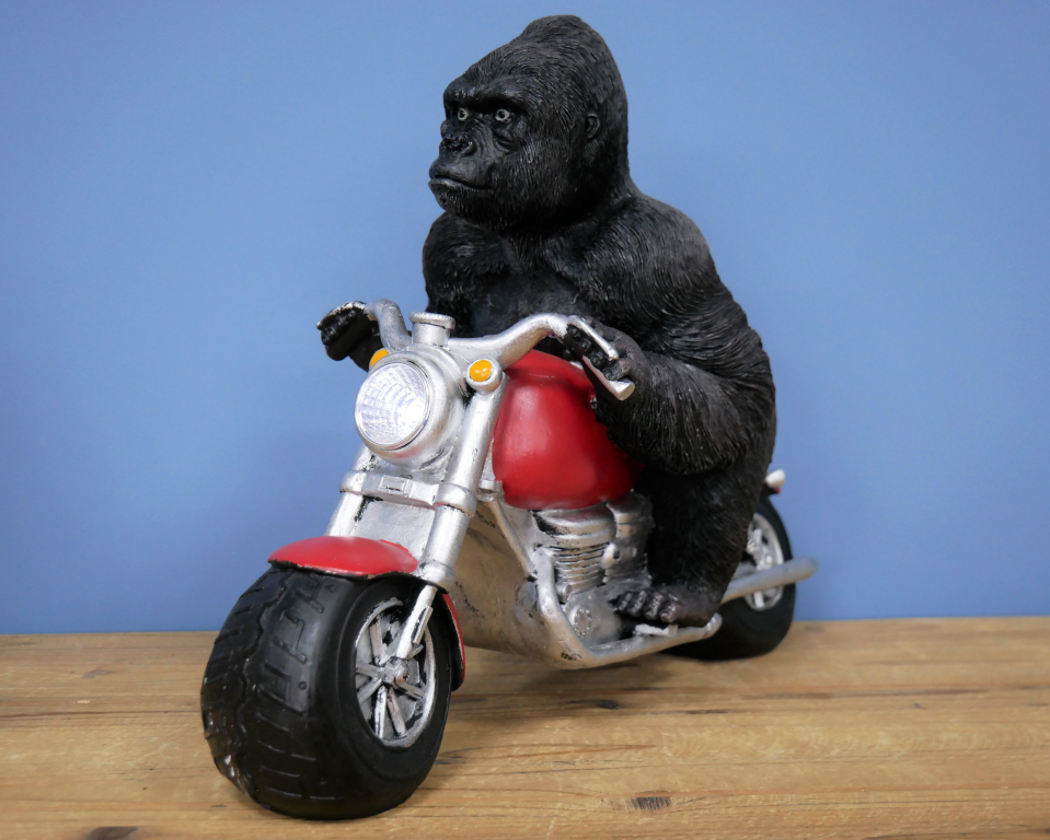Gorilla On Motorbike With Light