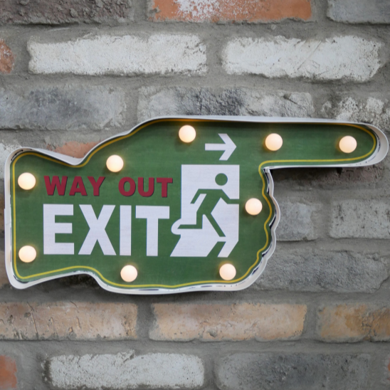 Light Up Sign (Way Out)