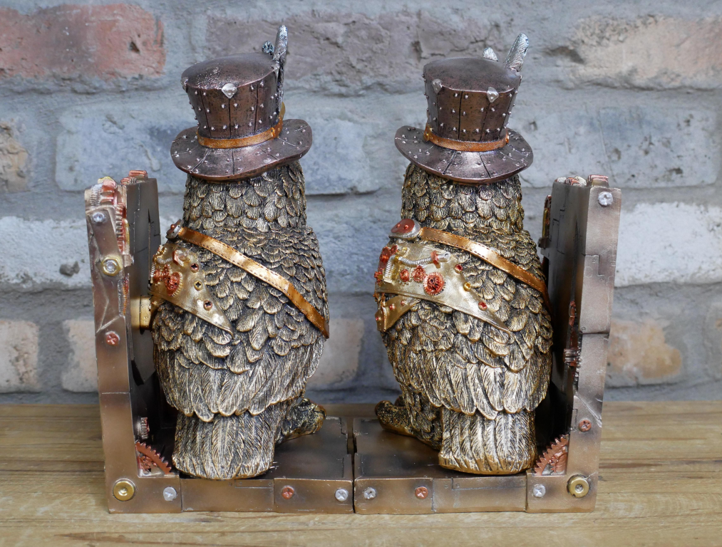 Steampunk Owl Book Ends
