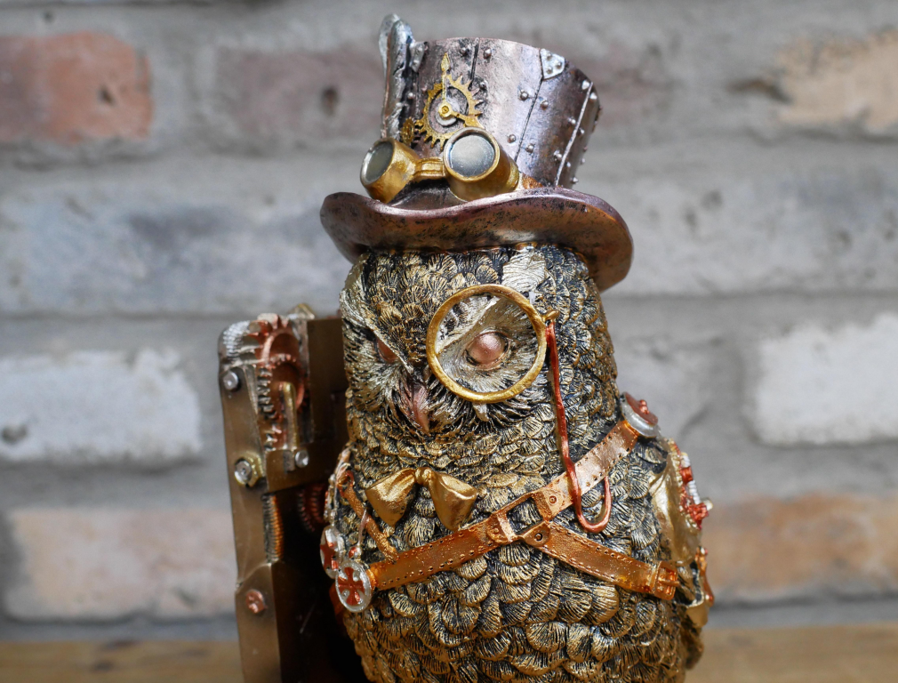 Steampunk Owl Book Ends