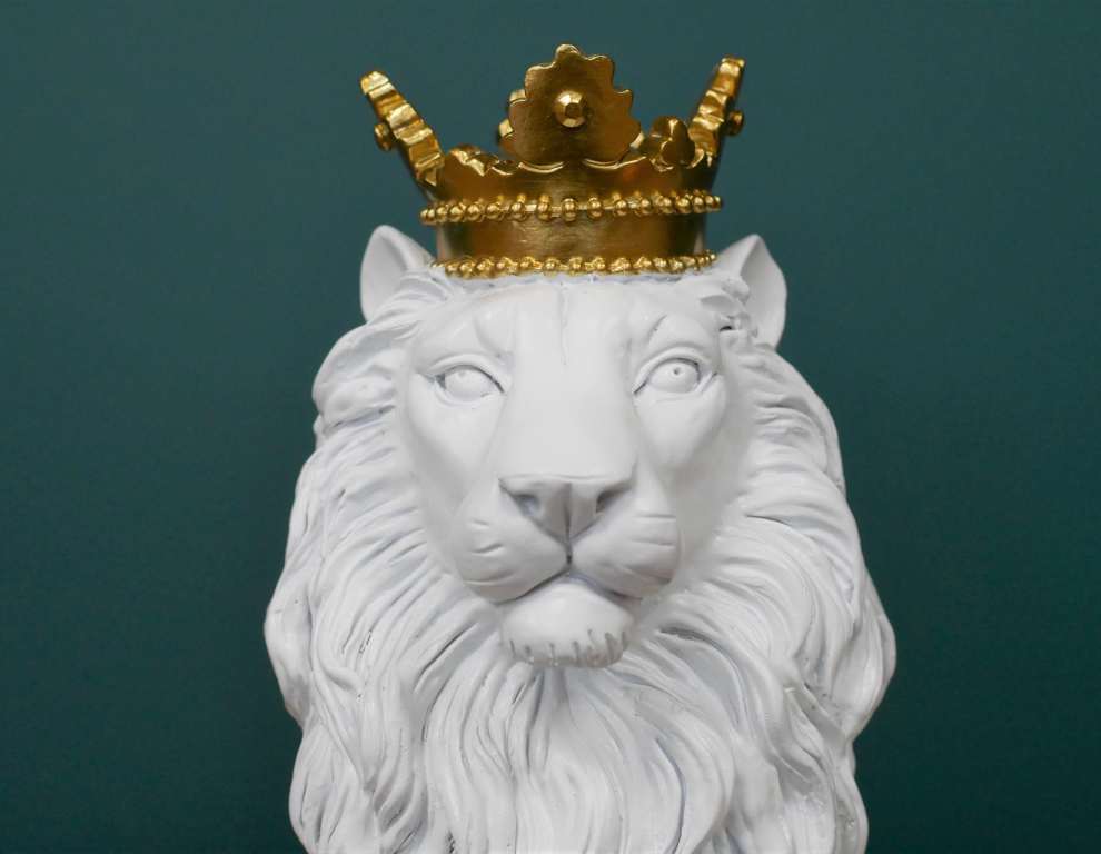 Small White Lion With Crown