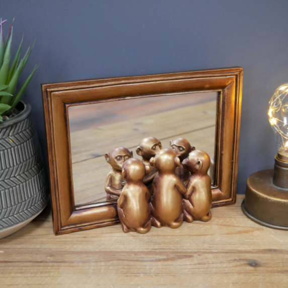 Three Monkeys Mirror (Gold)