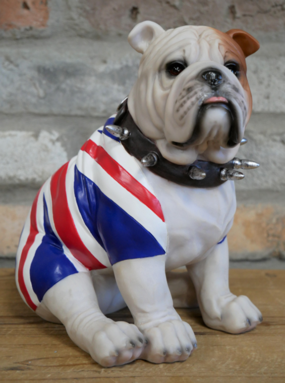 Sitting British Bulldog (Union Jack)