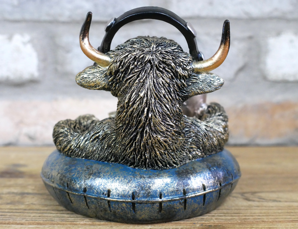 Pool time Highland Cow