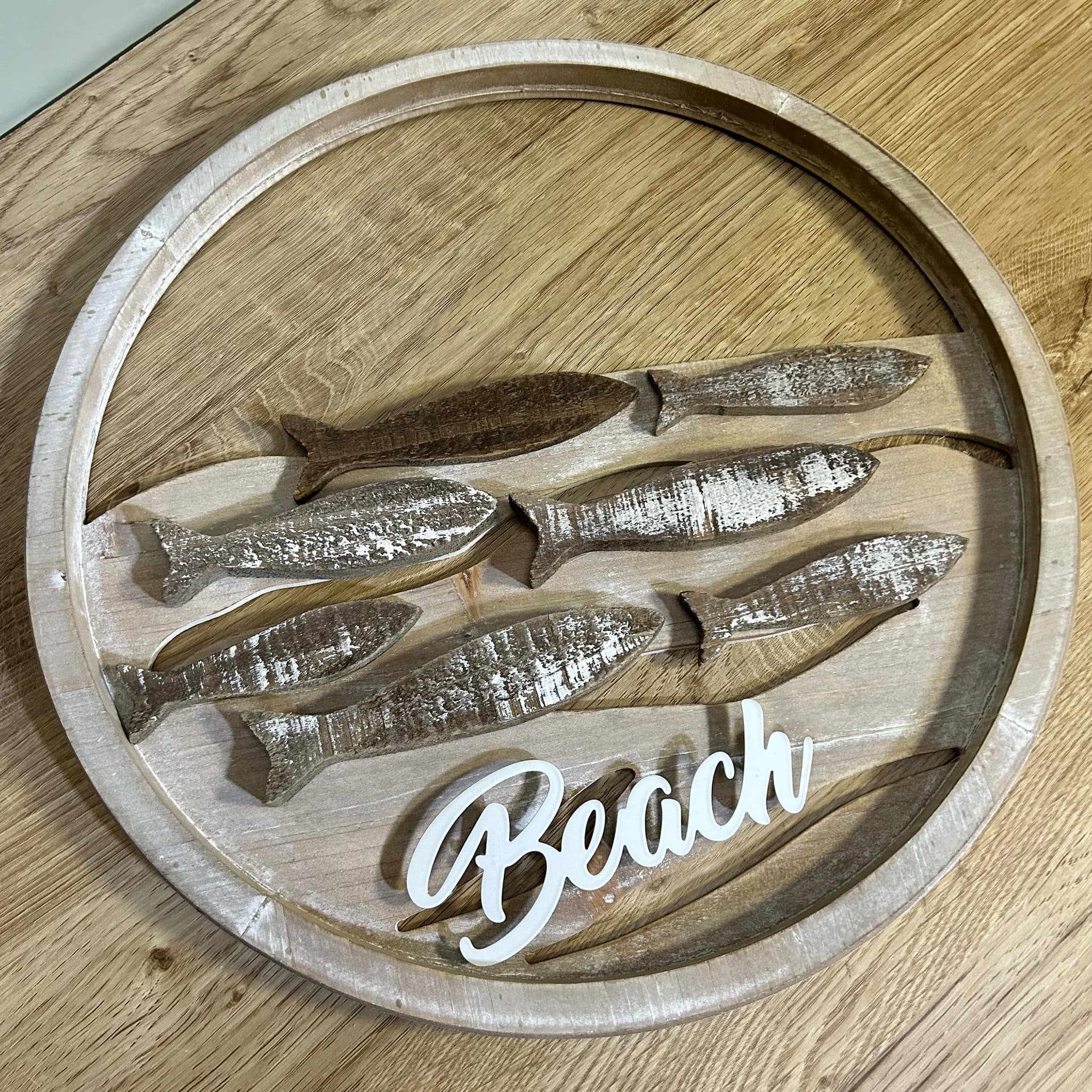 Wooden Beach Fish Wall Décor