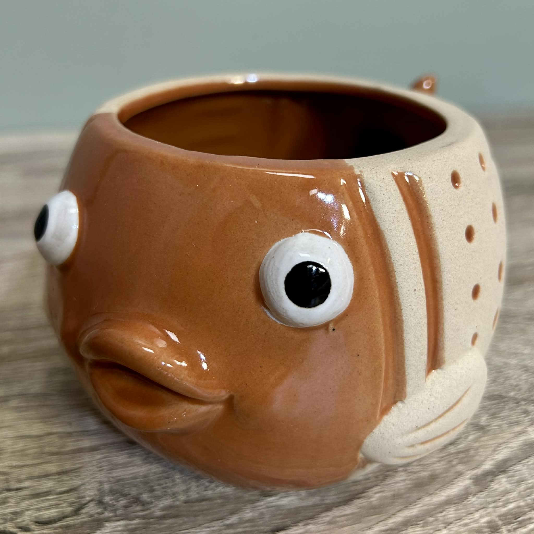 Ceramic Orange Fish Planter