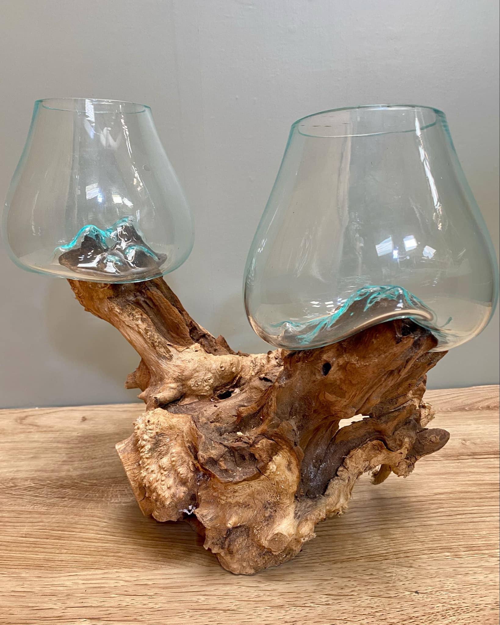 Driftwood Double Glass Vase