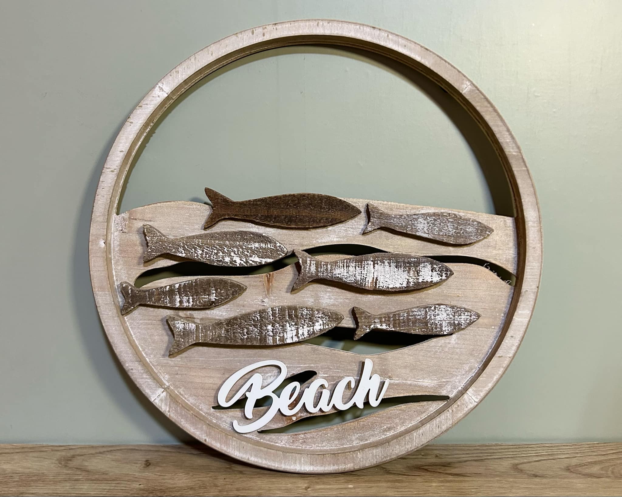 Wooden Beach Fish Wall Décor