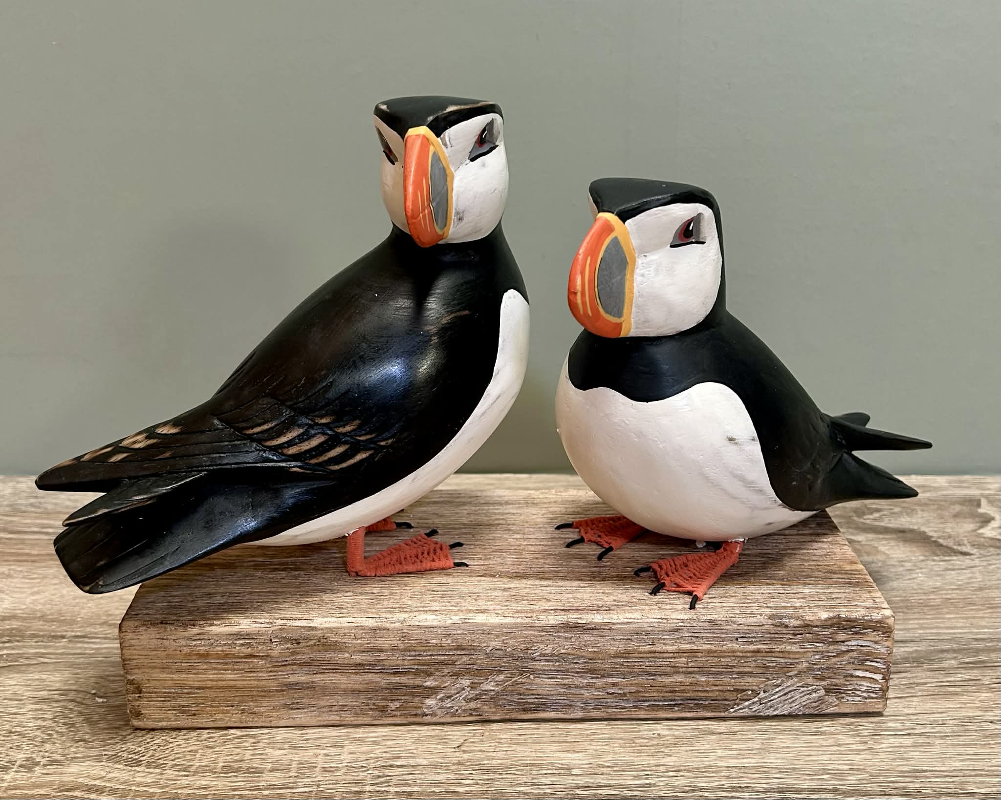 Puffins On Wooden Stand