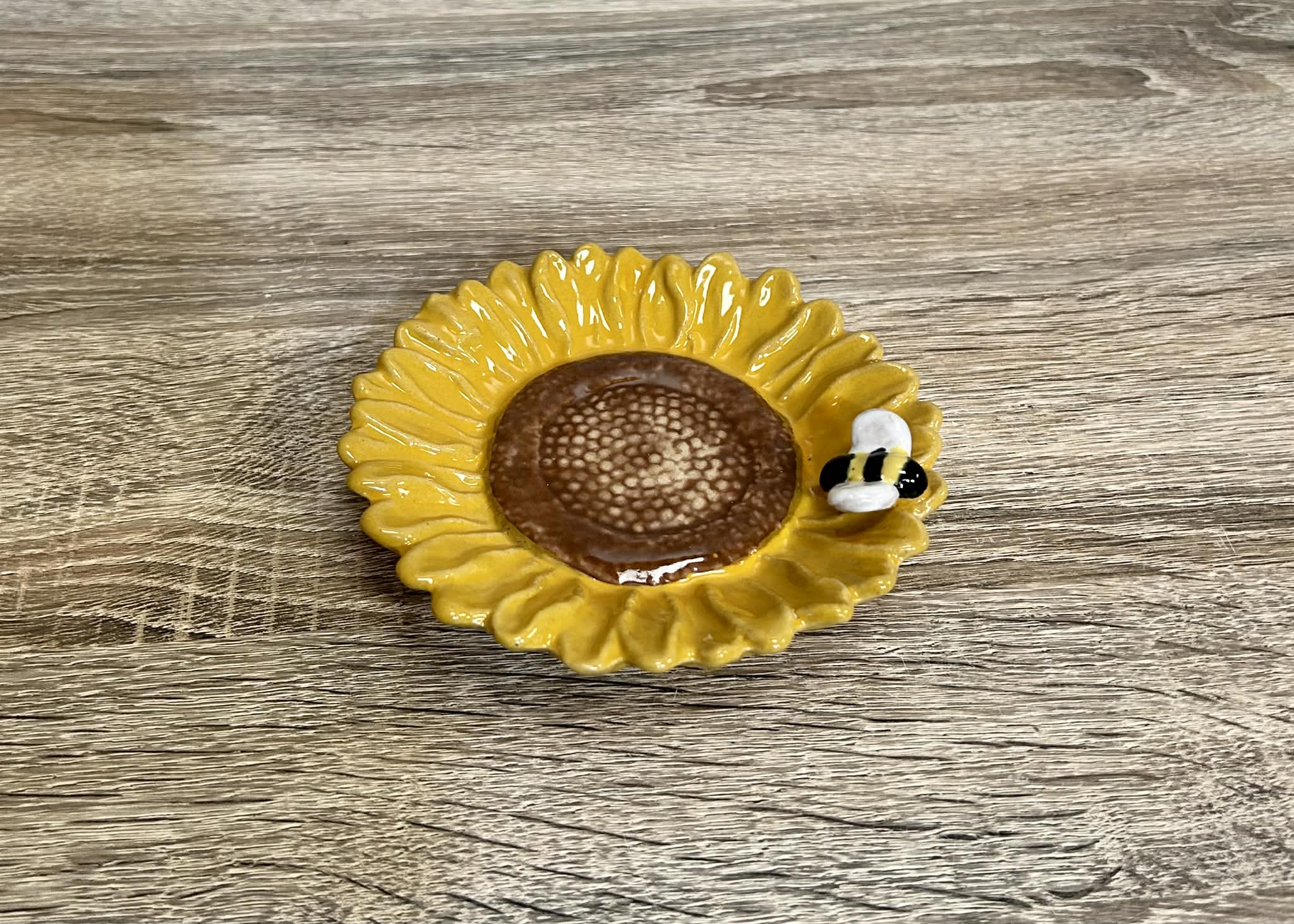 Small Ceramic Sunflower Dish