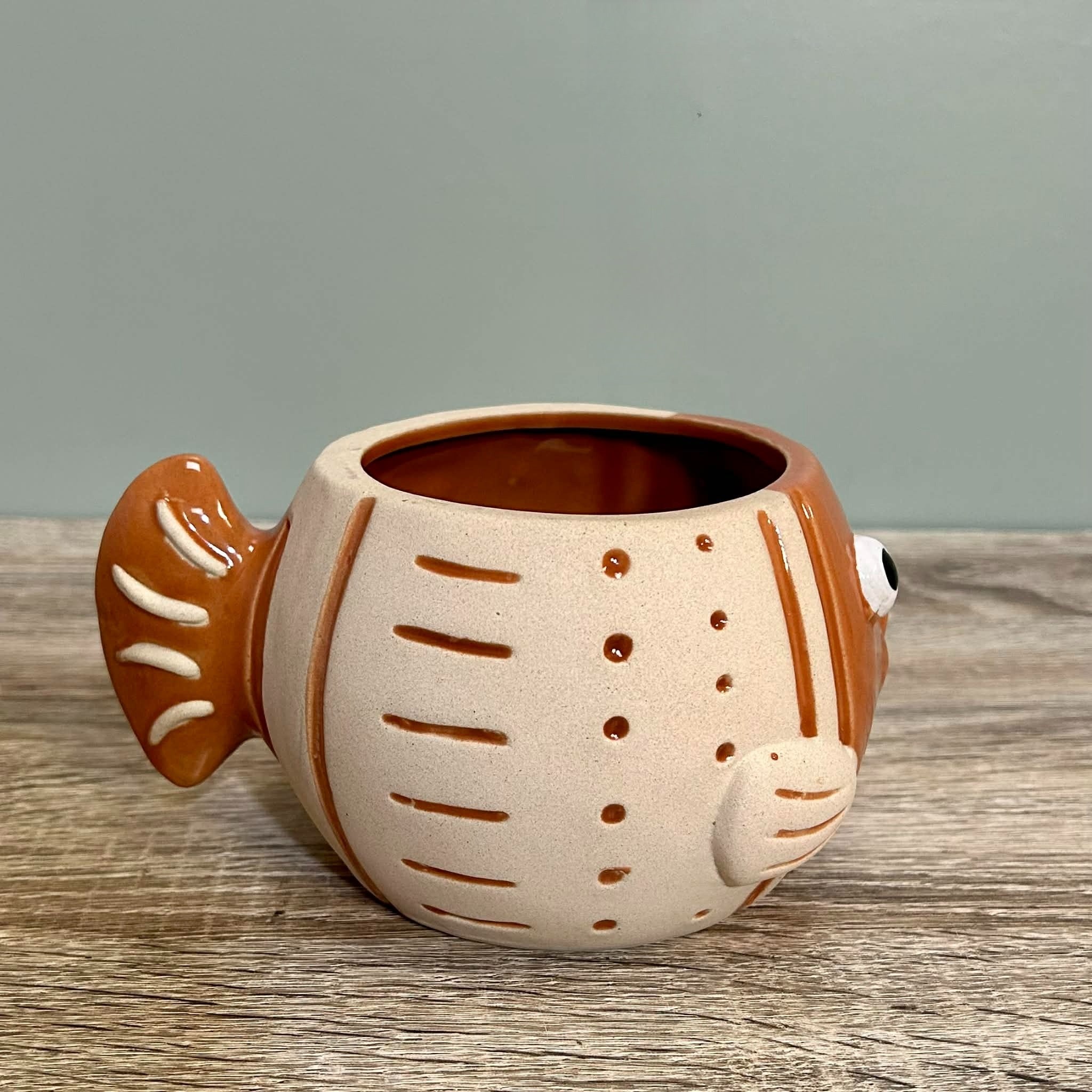 Ceramic Orange Fish Planter