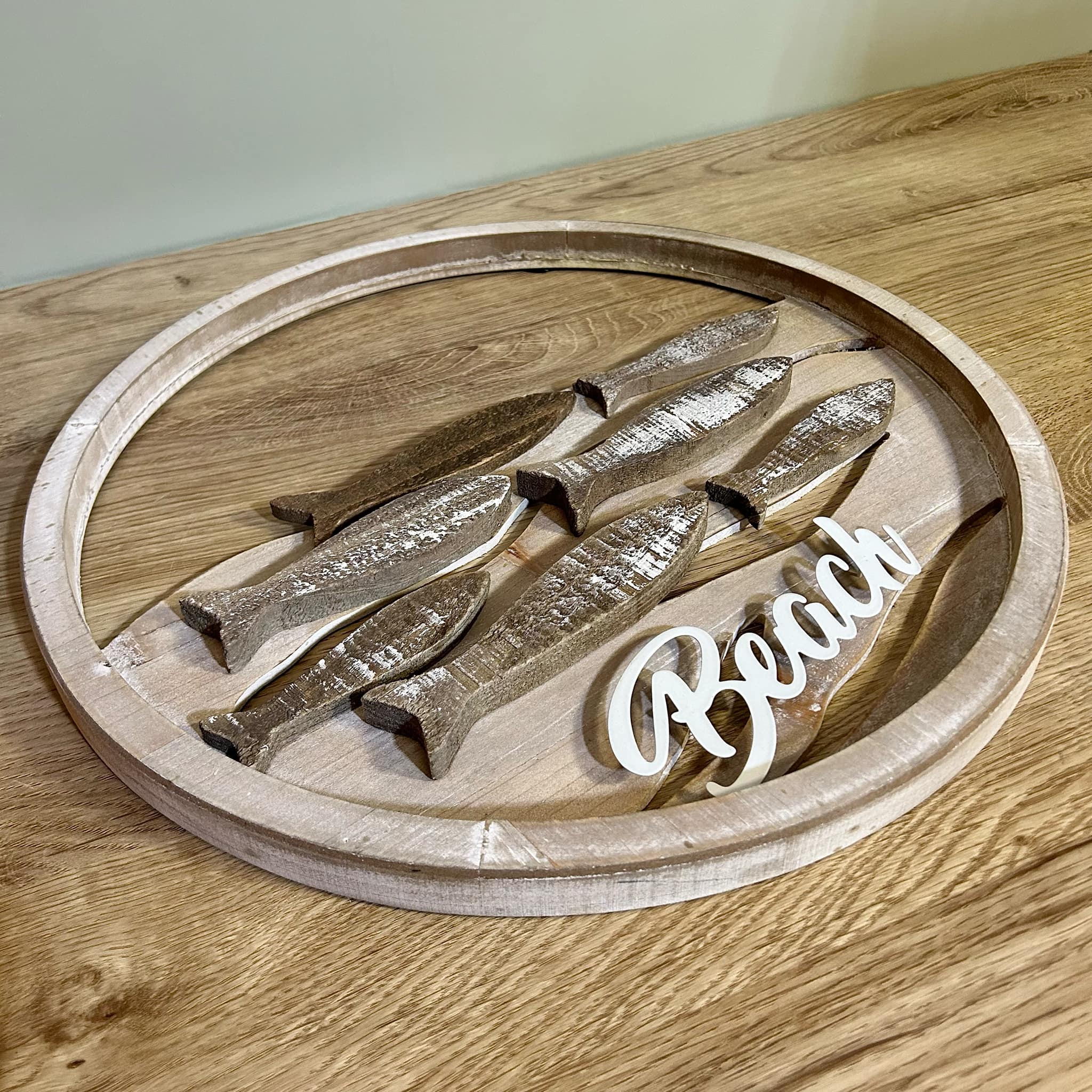 Wooden Beach Fish Wall Décor