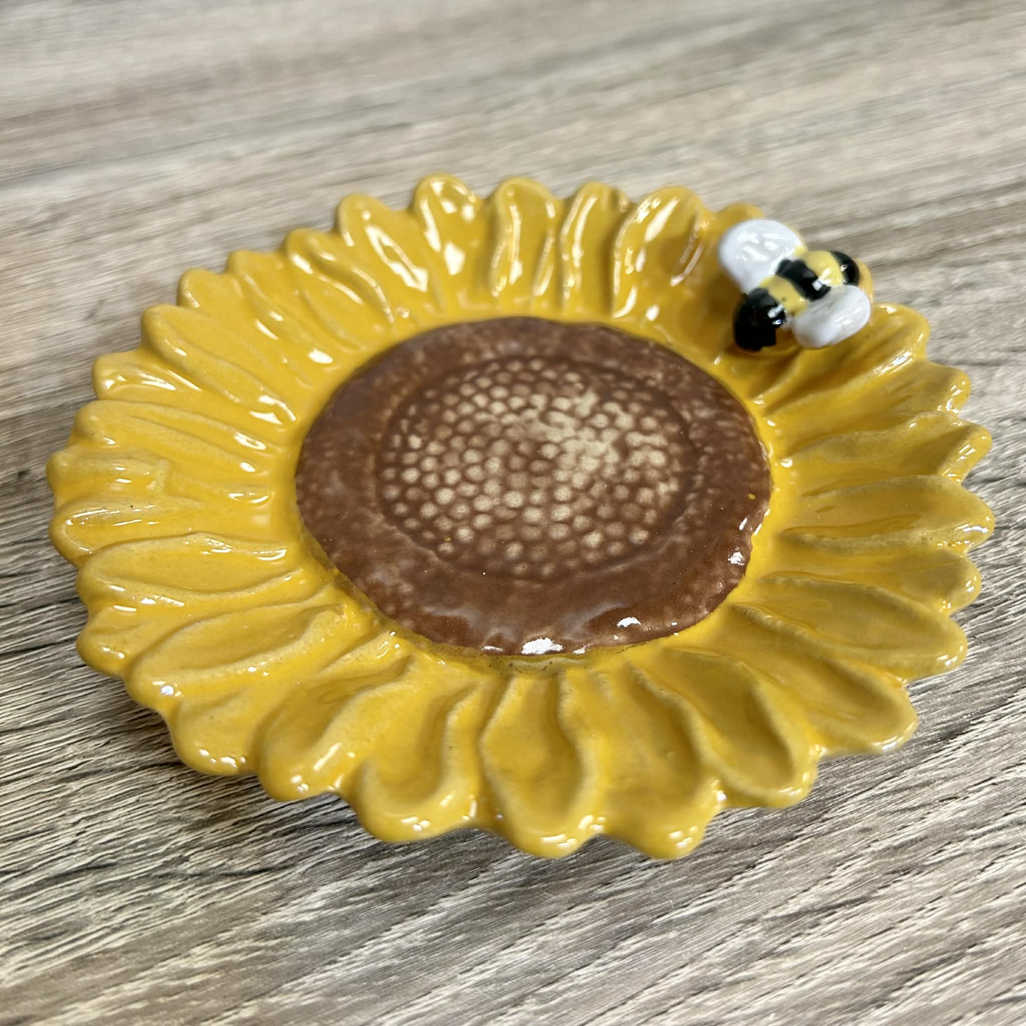 Small Ceramic Sunflower Dish