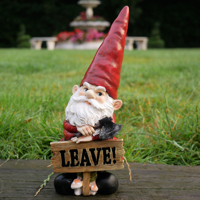Cheeky Garden Gnome- Leave