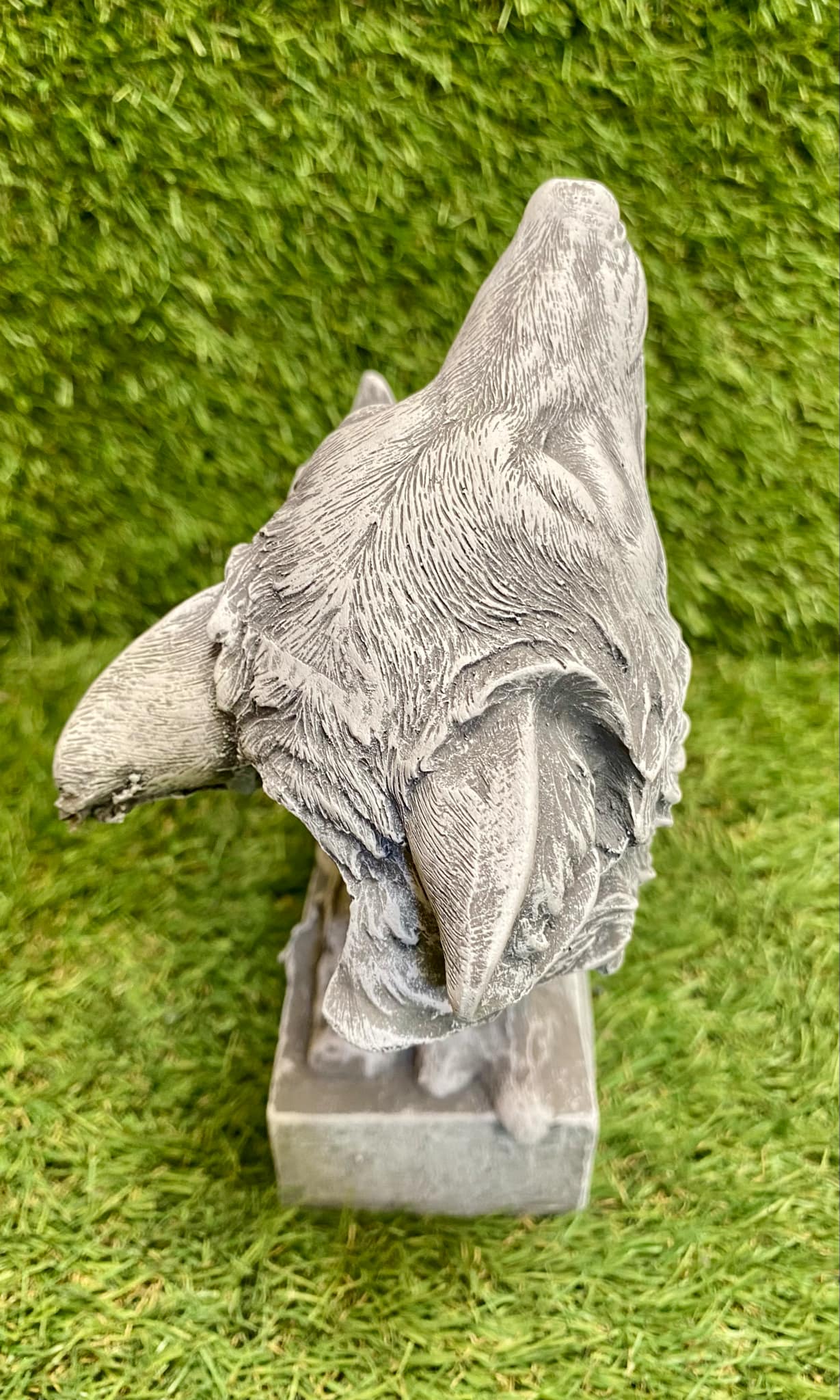 Two Wolves Heads On Stand