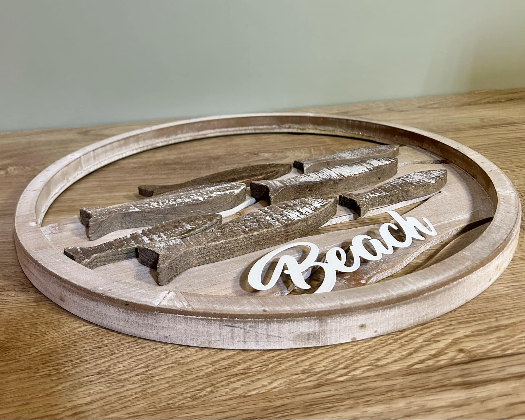 Wooden Beach Fish Wall Décor