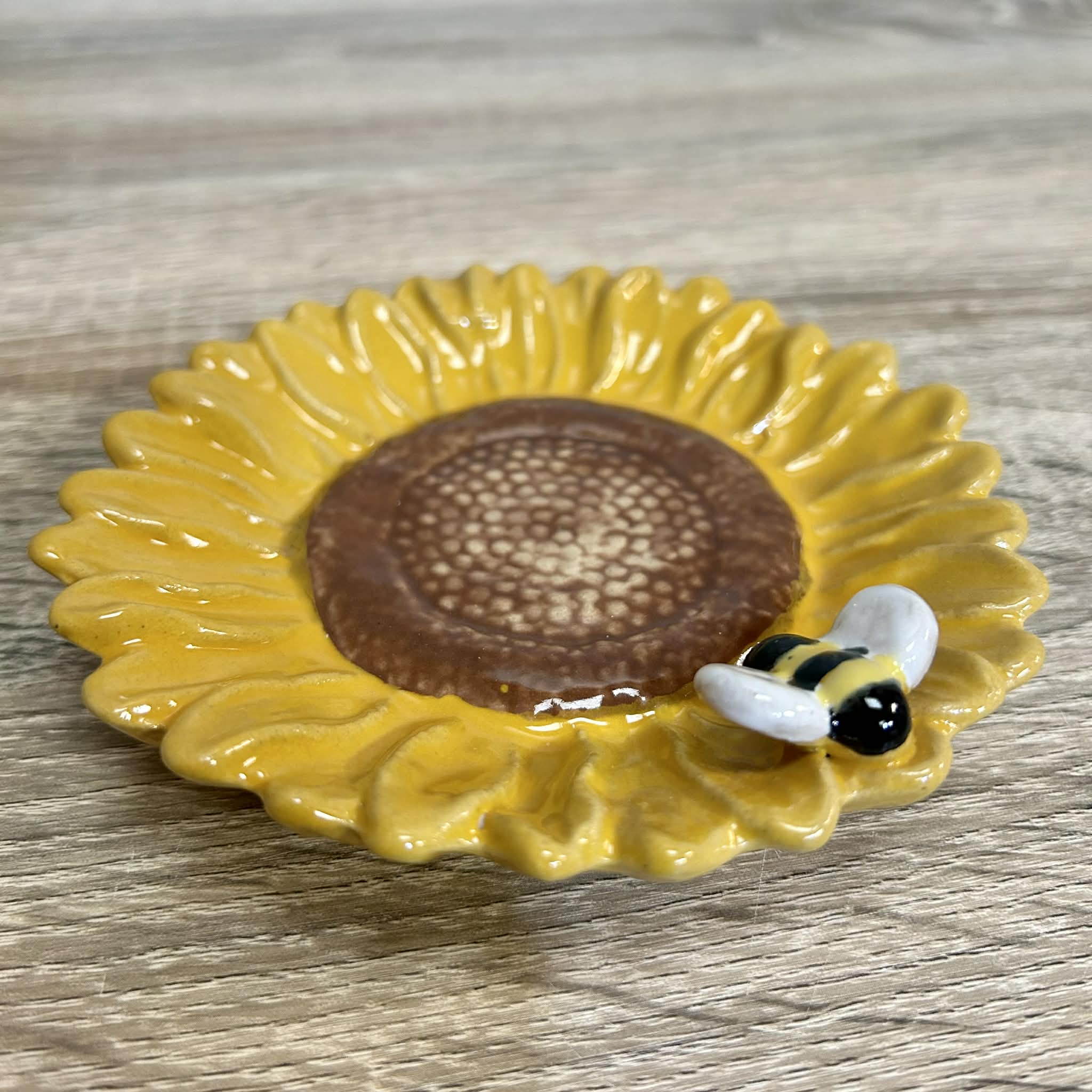 Small Ceramic Sunflower Dish
