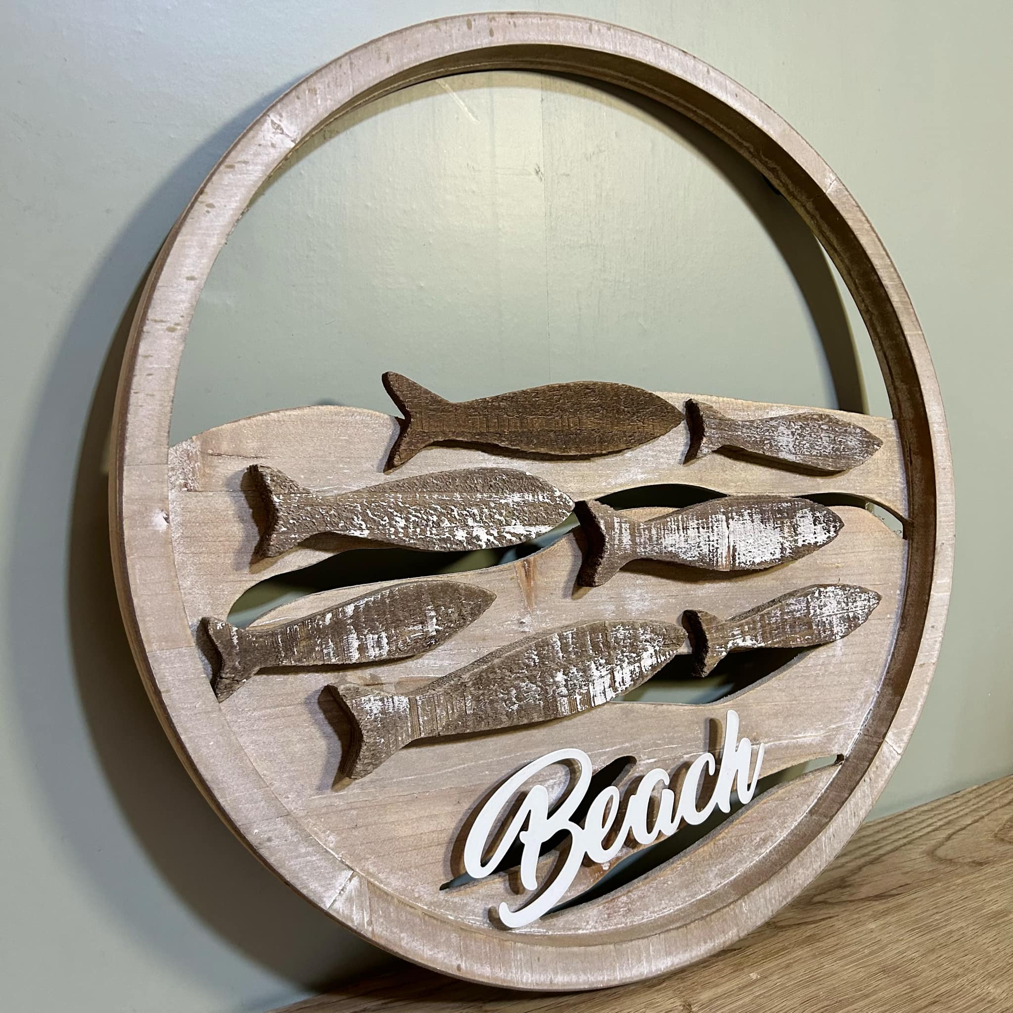 Wooden Beach Fish Wall Décor