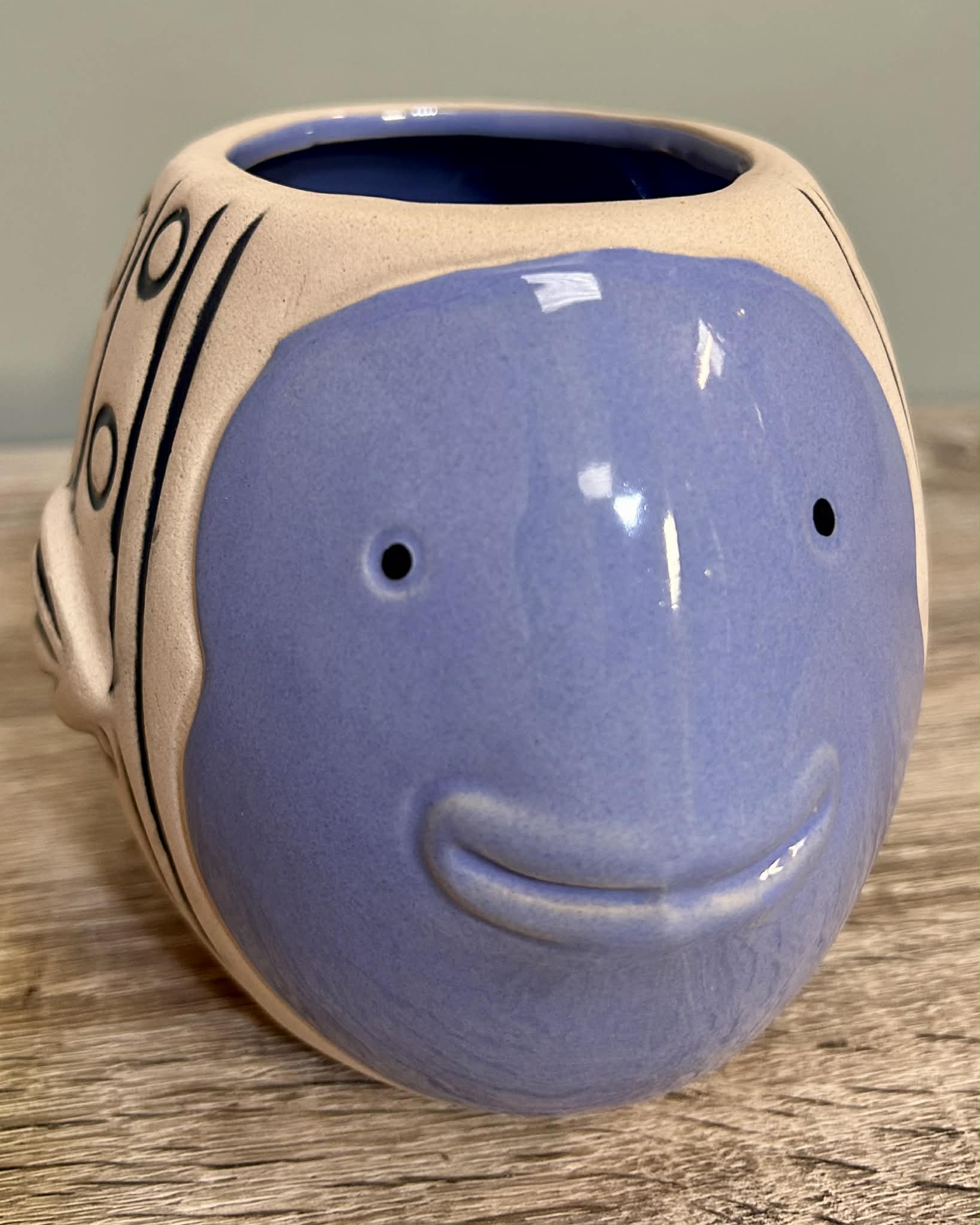 Ceramic Blue Fish Planter