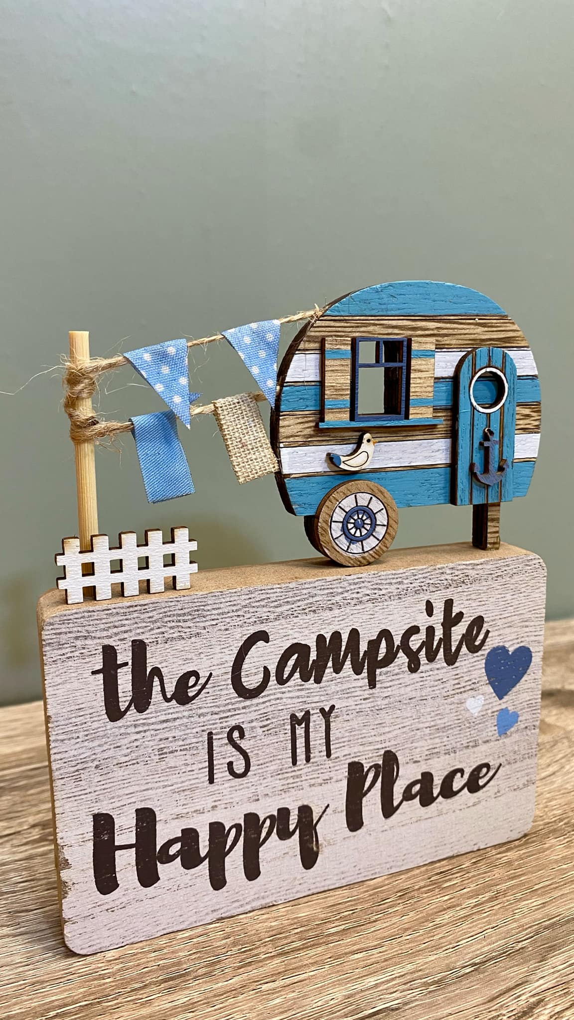 Wooden Caravan Scene Sign
