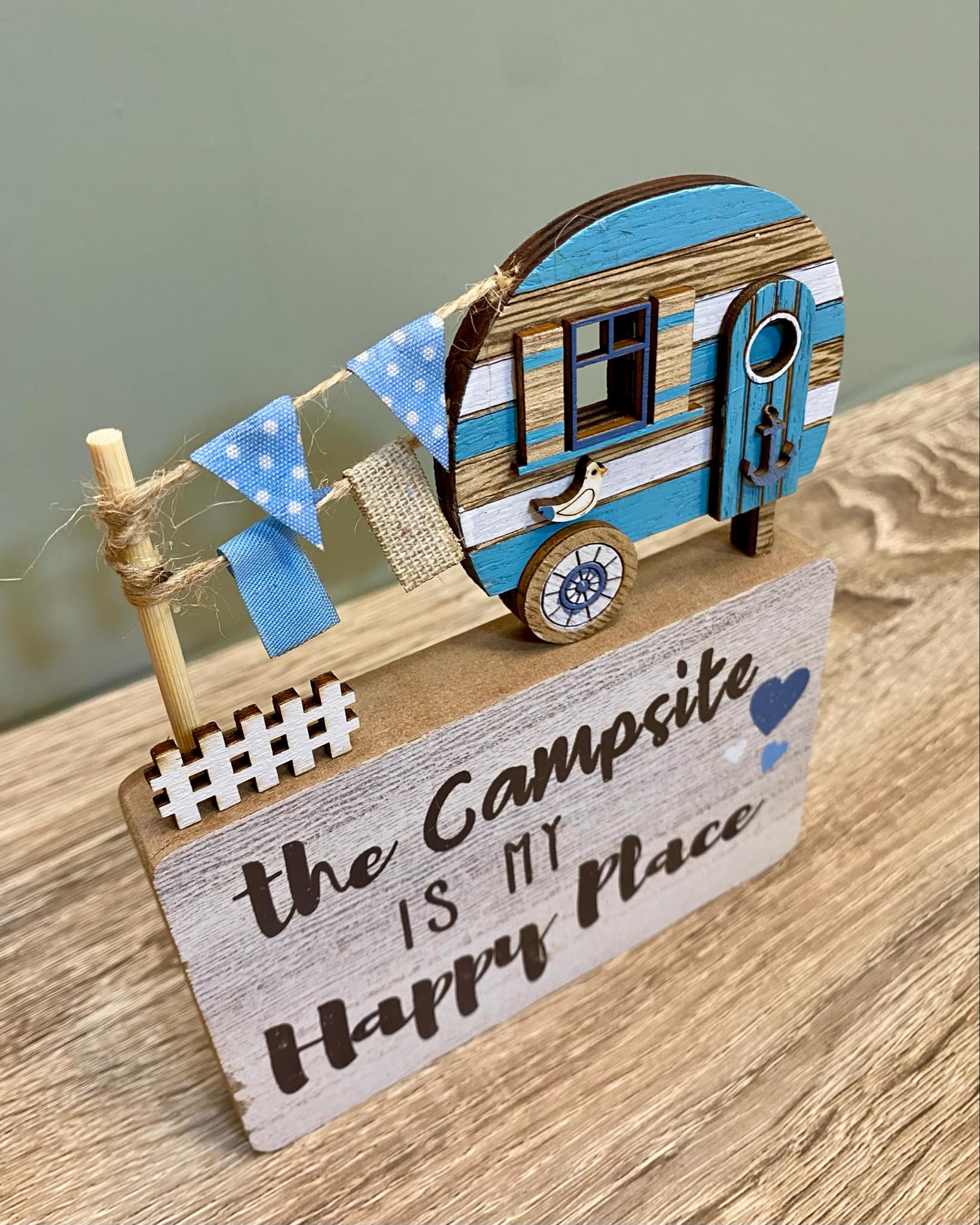 Wooden Caravan Scene Sign