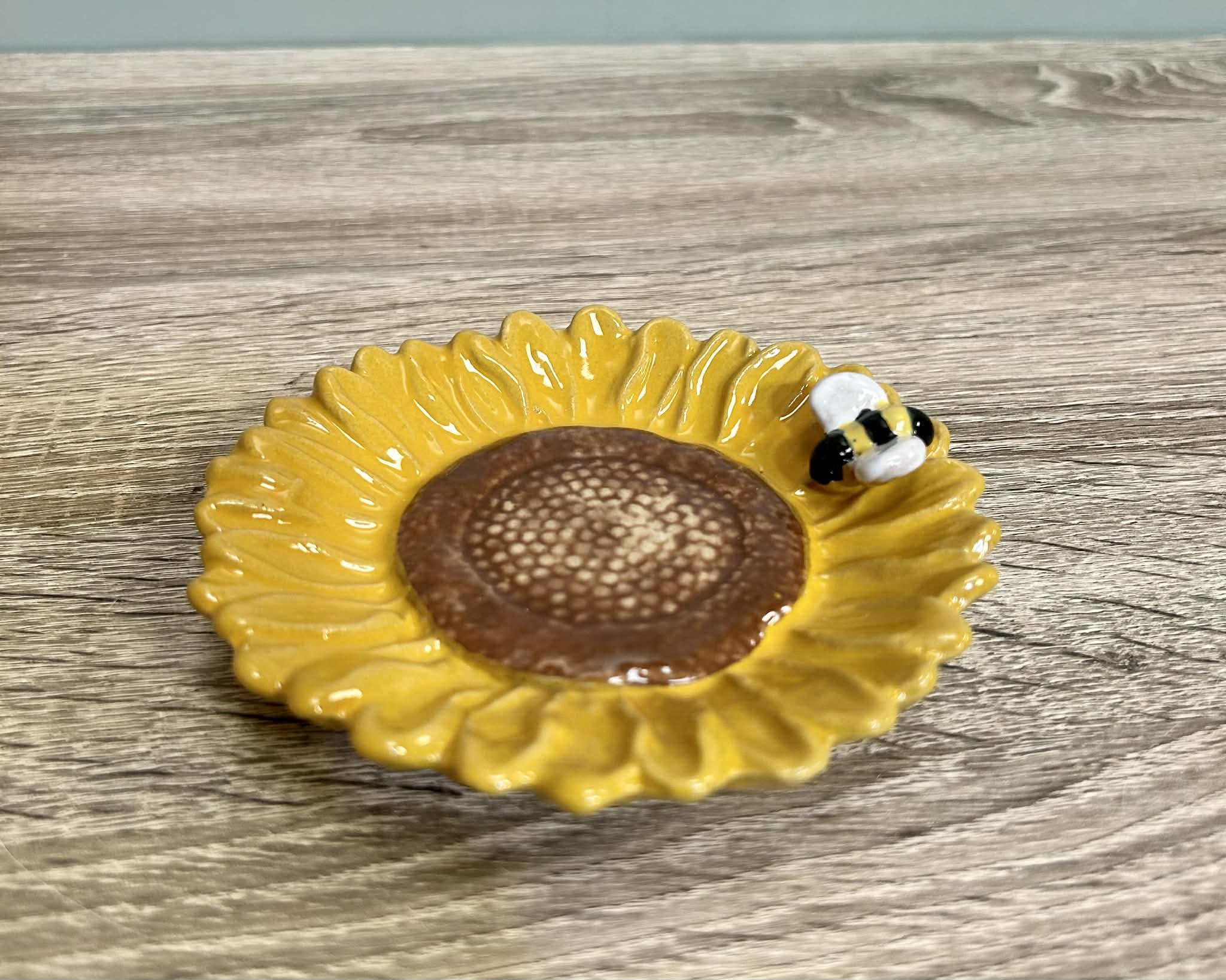 Small Ceramic Sunflower Dish
