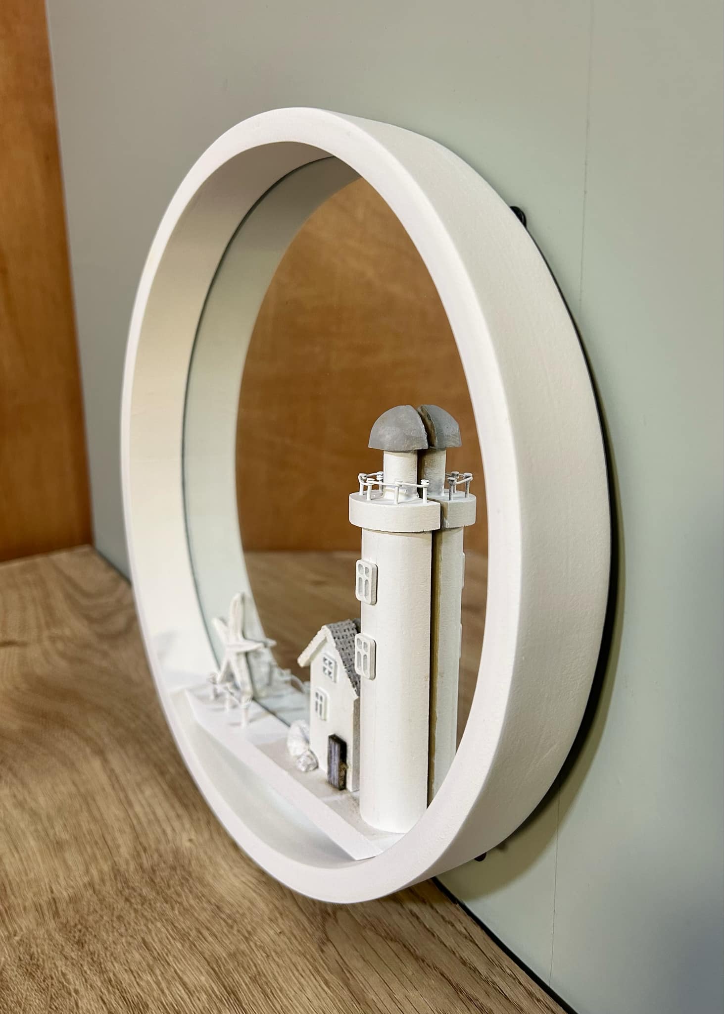 White Lighthouse Mirror