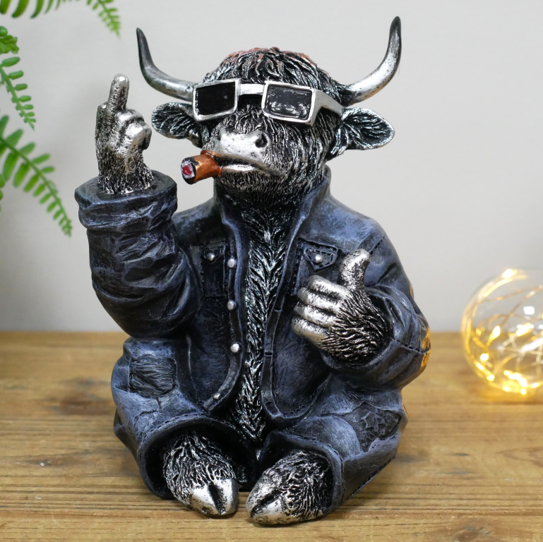 Naughty Middle Finger Highland Cow