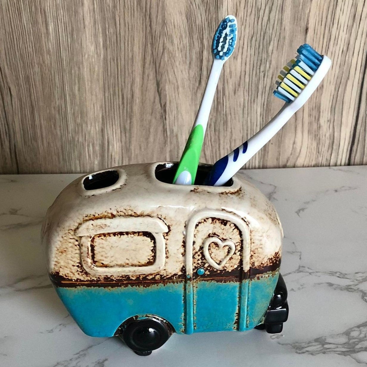 Ceramic Camper Van Toothbrush / Pen Holder